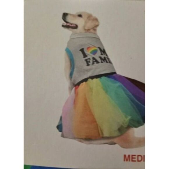 Pride Pet Costume-NWT-Size Medium-Tee & Tutu Dogs/Cats-LGBTQ+ - Picture 1 of 6
